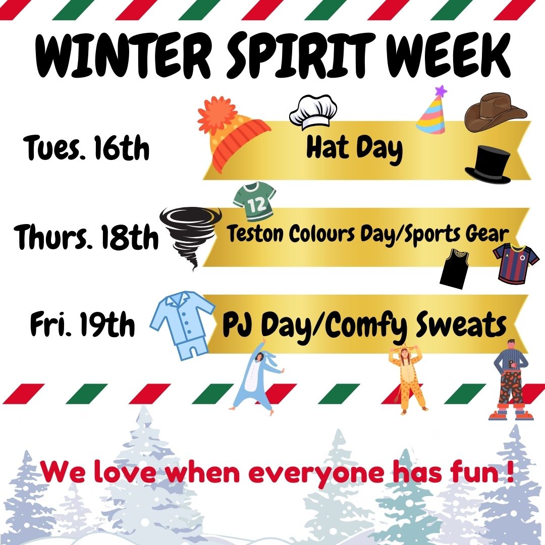 Picture highlighting December Spirit/Theme Days